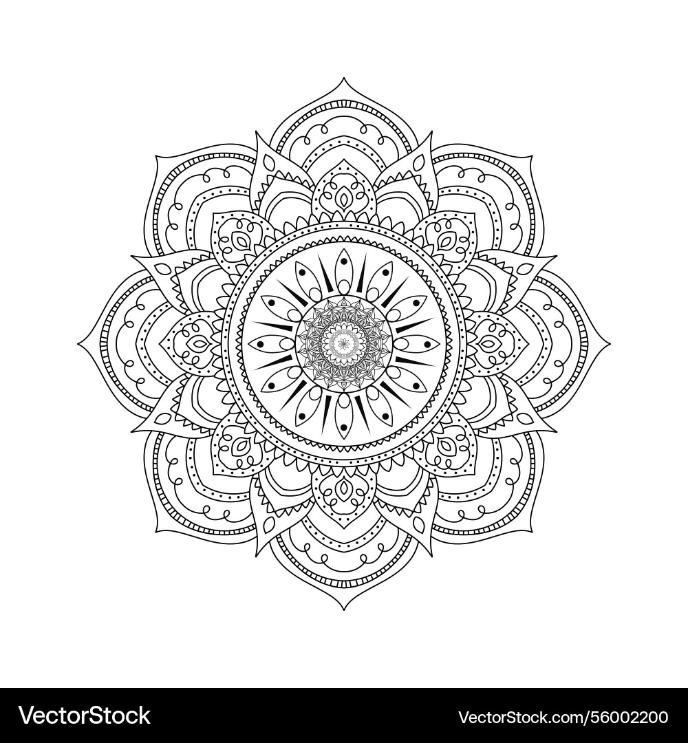 Intricate mandala with symmetrical patterns Vector Image