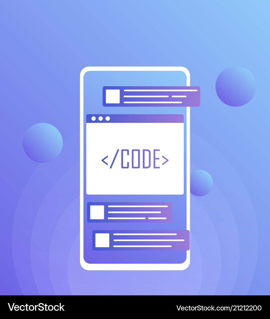 Mobile web development concept app Mobile web development concept app vector image
