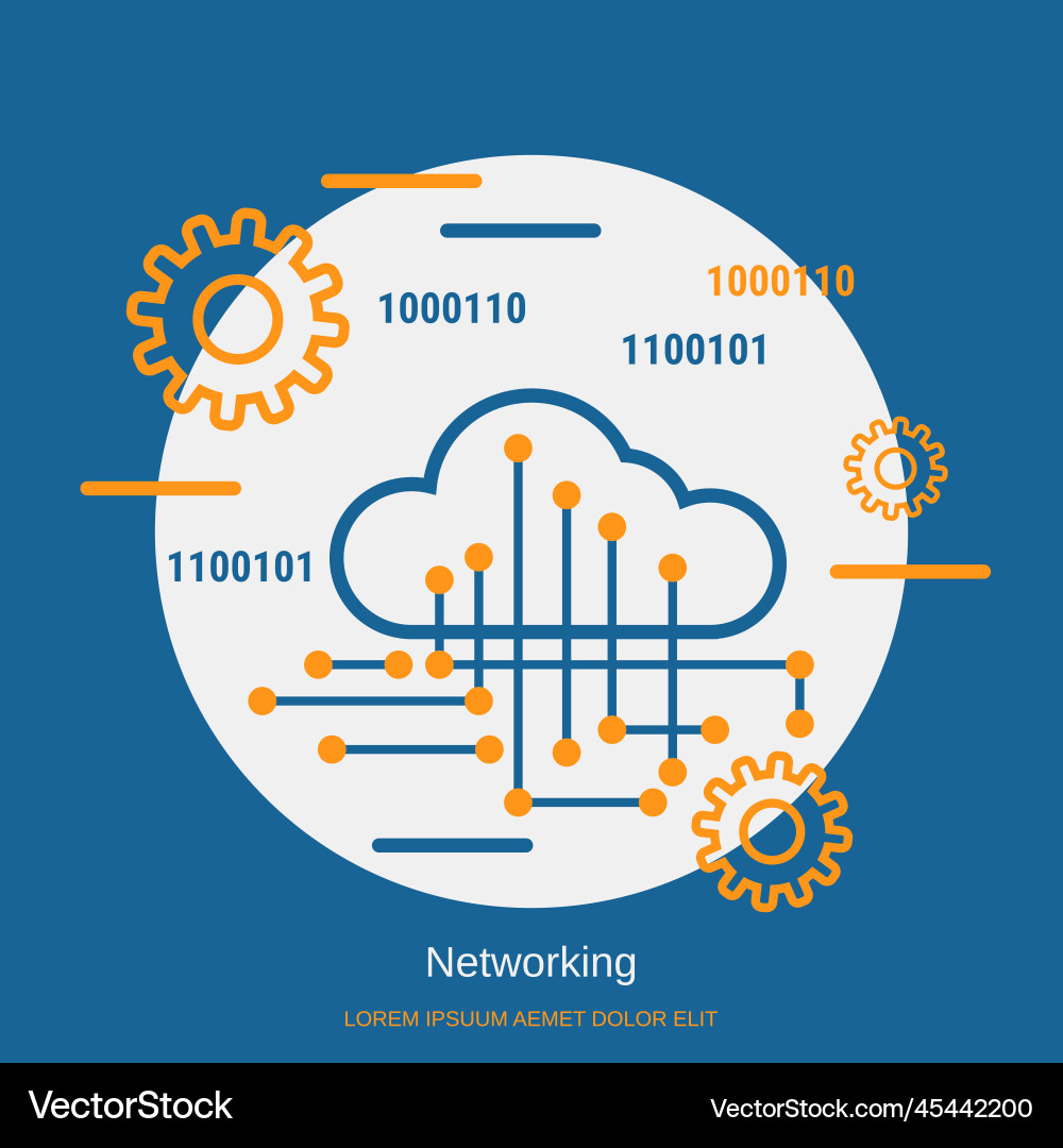 Networking cloud computing concept Networking cloud computing concept Vector Image