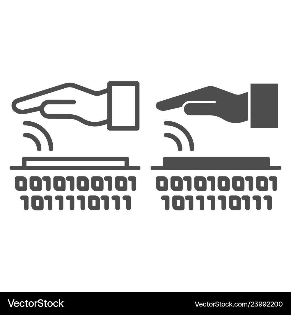 Palm recognition line and glyph icon verification Palm recognition line and glyph icon verification vector image