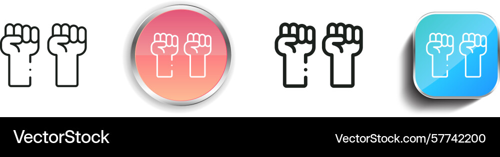 Protest icon thin linear regular and button style Protest icon thin linear regular and button style vector image