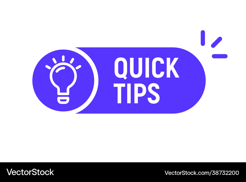 Quick tip hint icon bulb fact idea Vector Image