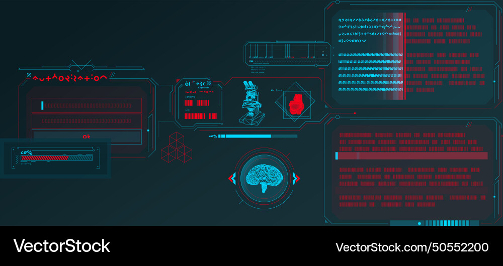 Sci-fi hud interface for data research Vector Image