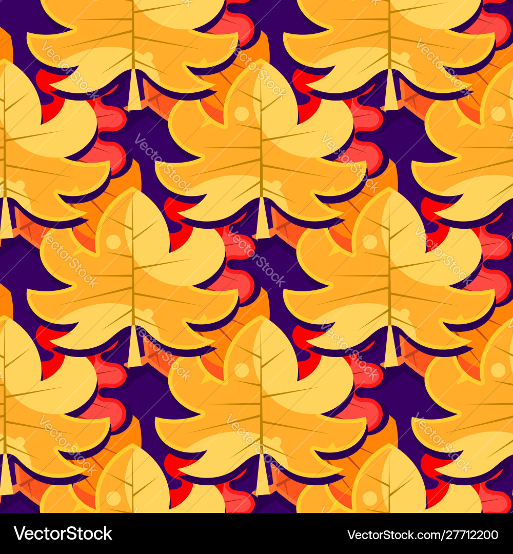 Seamless pattern with autumn leaves in a retro Seamless pattern with autumn leaves in a retro vector image