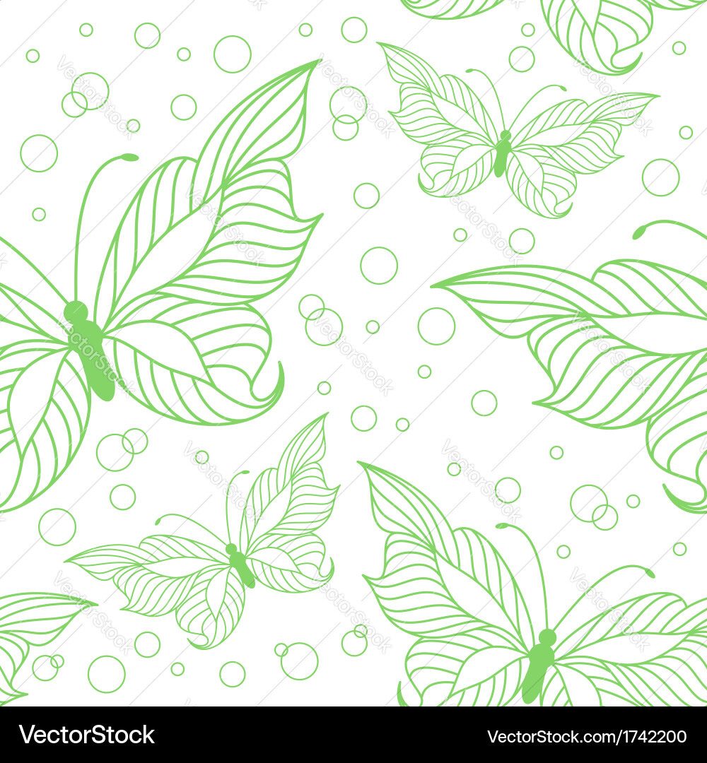 Seamless pattern with elegant butterflies vector image