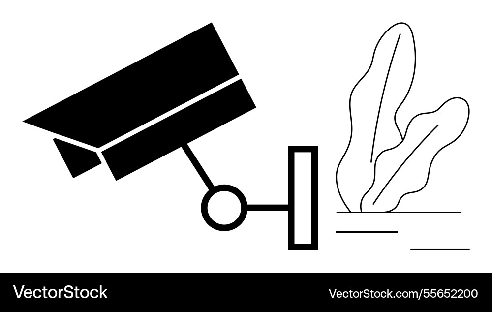 Security camera monitoring area with minimal Vector Image