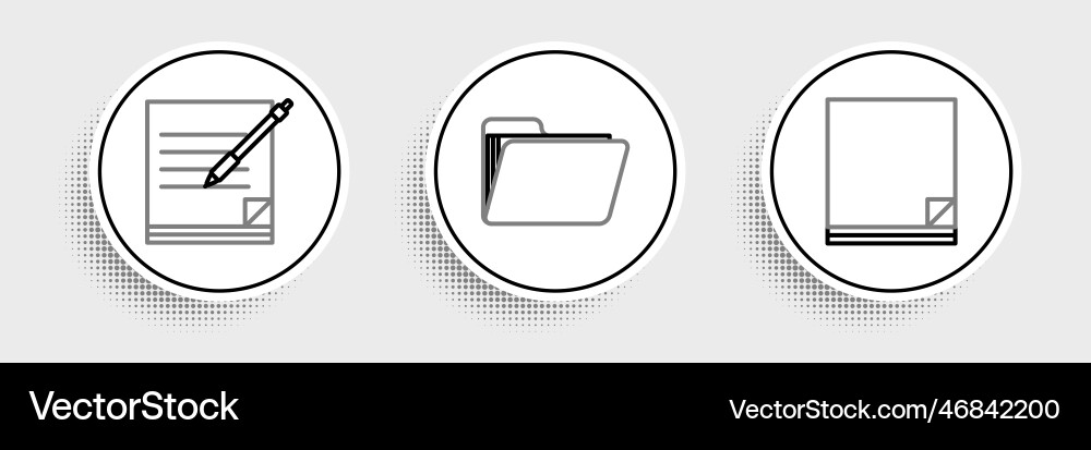 Set line file document blank notebook and pen Vector Image