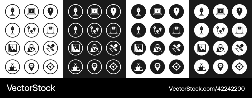 Set location with exclamation mark route Set location with exclamation mark route Vector Image