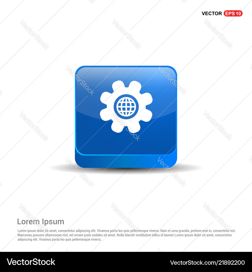 Setting icon - 3d blue button Setting icon - 3d blue button vector image