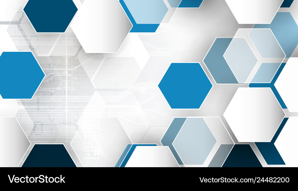 Technological system encryption future hexagonal Technological system encryption future hexagonal vector image