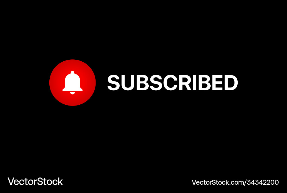 Youtube subscribed button lower third Youtube subscribed button lower third vector image