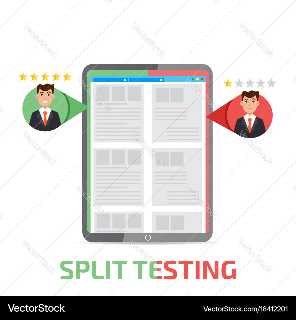 A-b Vergleichs-Split-Testkonzept mit Computer Vektorbild
