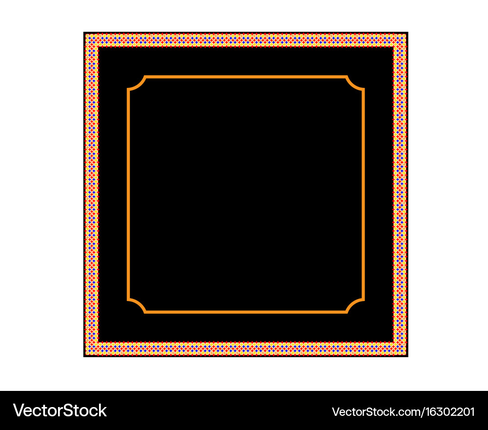 A frame with patterns of different colors vector image