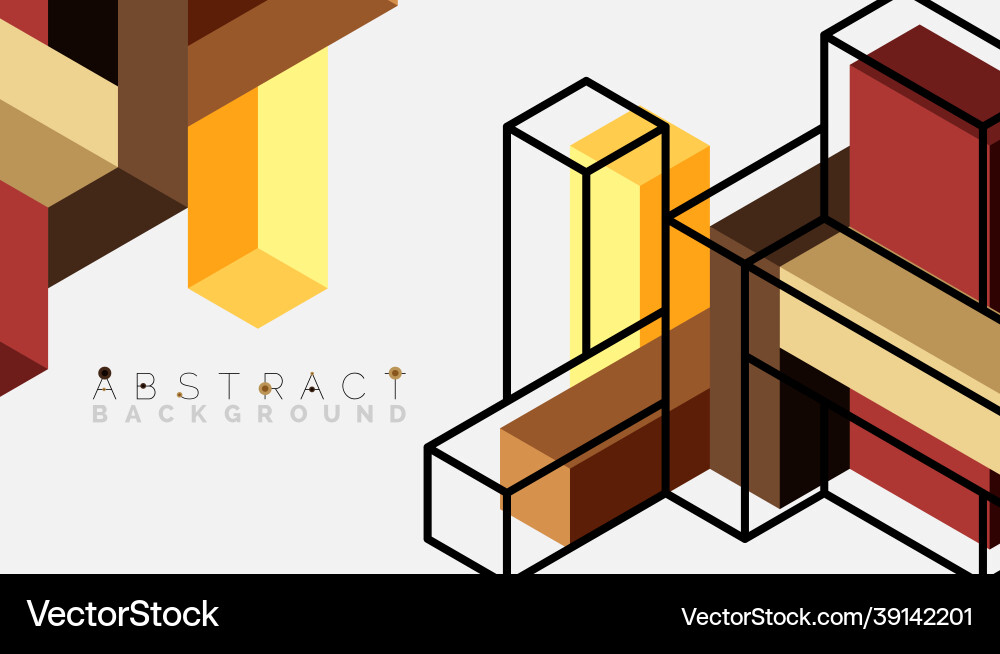 Abstract background 3d cubes cubic elements vector image