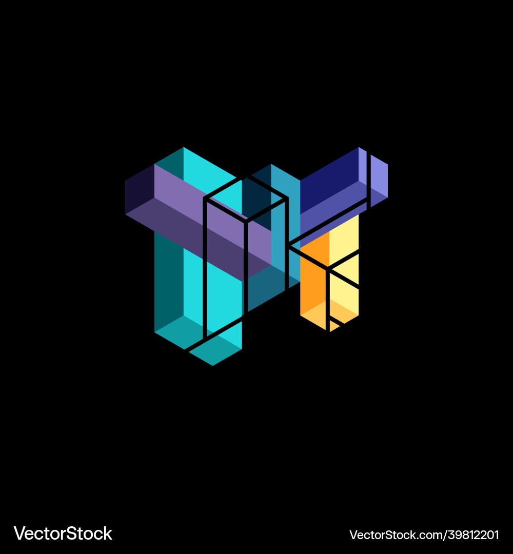 Abstract background 3d cubes cubic elements vector image