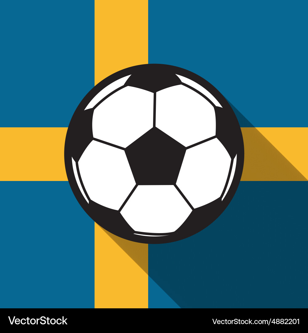 Football icon with sweden flag Vector Image