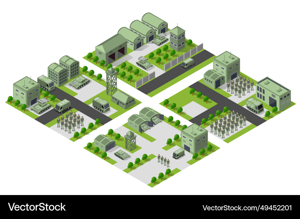 Module object element for building design army Vector Image