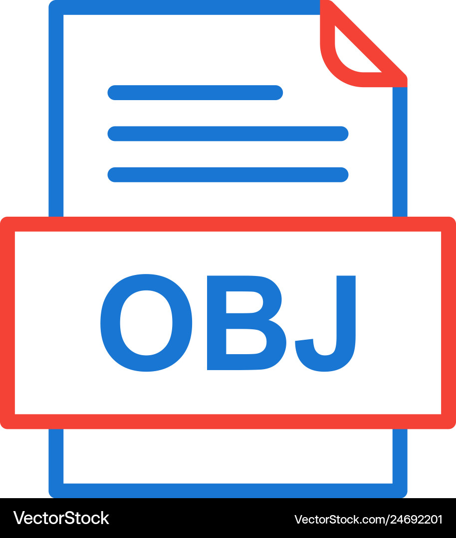 Obj file document icon vector image
