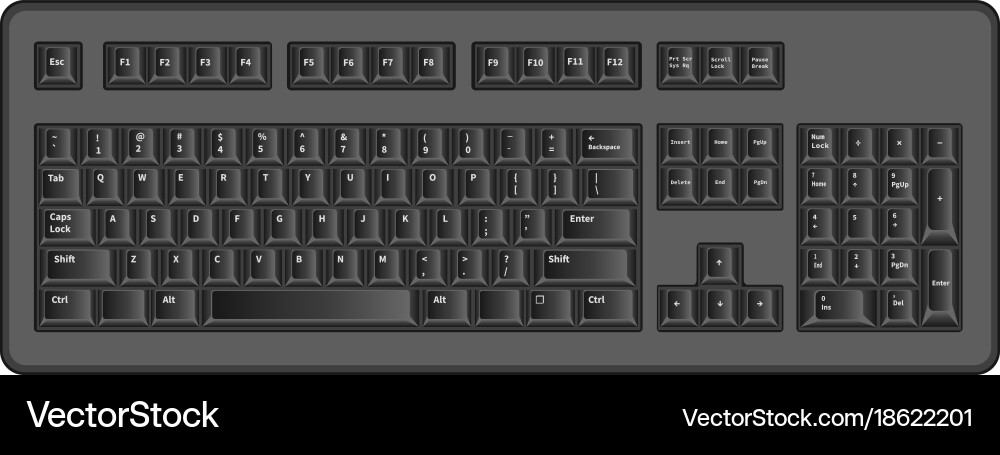 Object computer keyboard symbols vector image