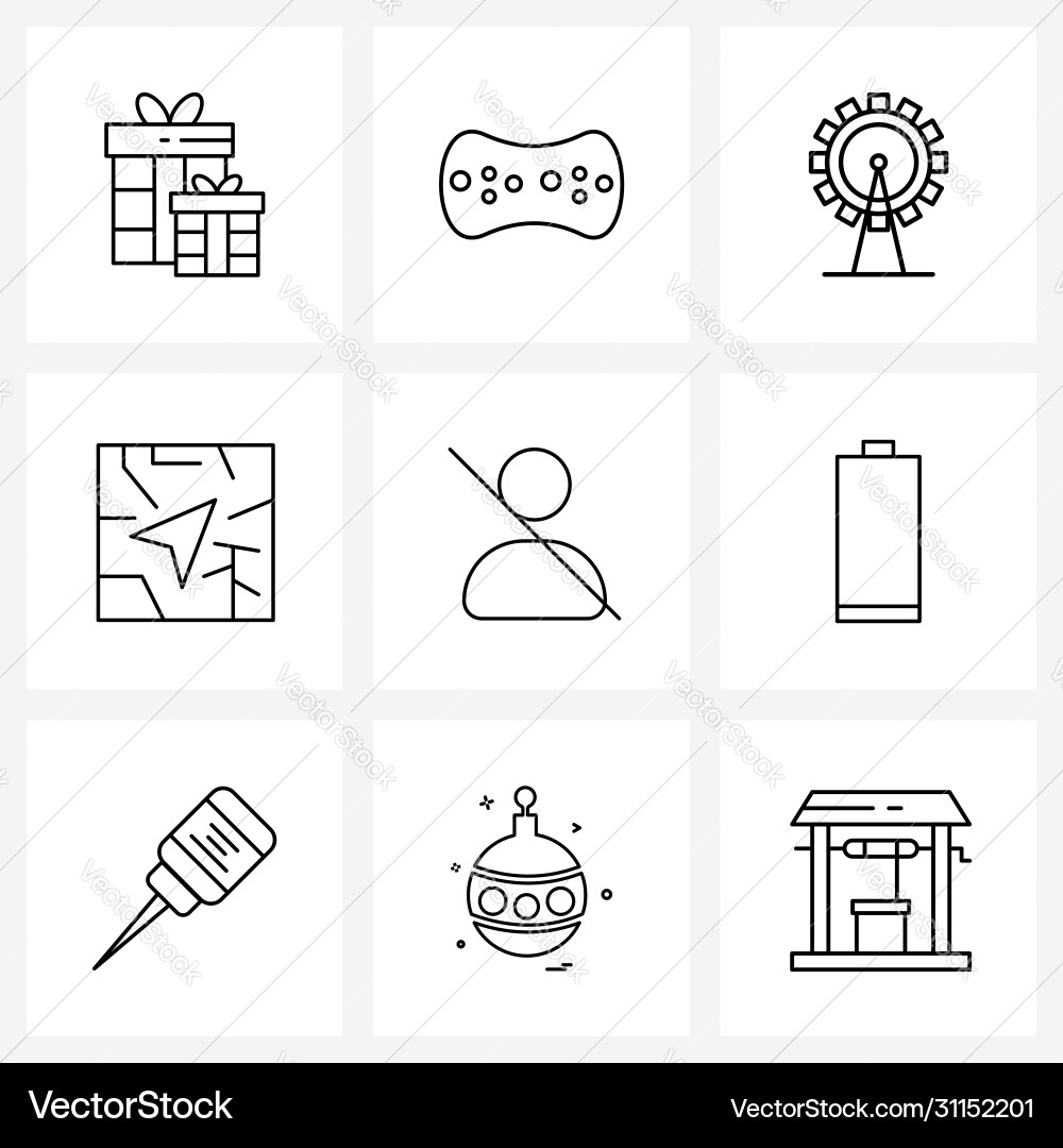 Set 9 simple line icons man navigation Vector Image
