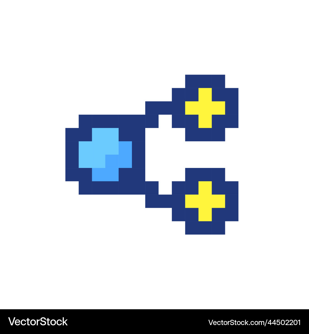 Share pixelated rgb color ui icon Share pixelated rgb color ui icon vector image