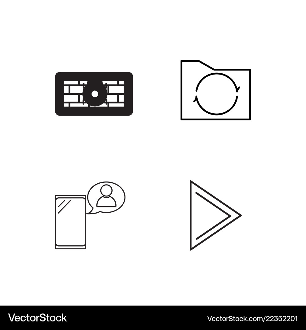 Web simple outlined icons set Web simple outlined icons set Vector Image