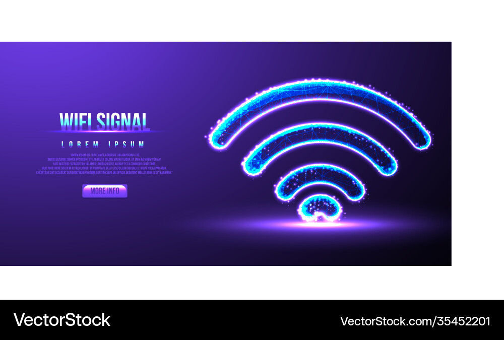 Wifi signal low poly wireframe Vector Image