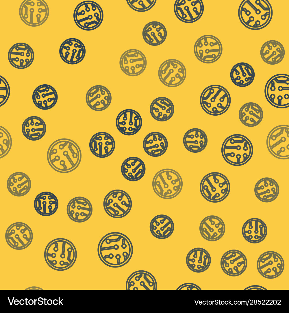 Blue line processor icon isolated seamless pattern Blue line processor icon isolated seamless pattern vector image