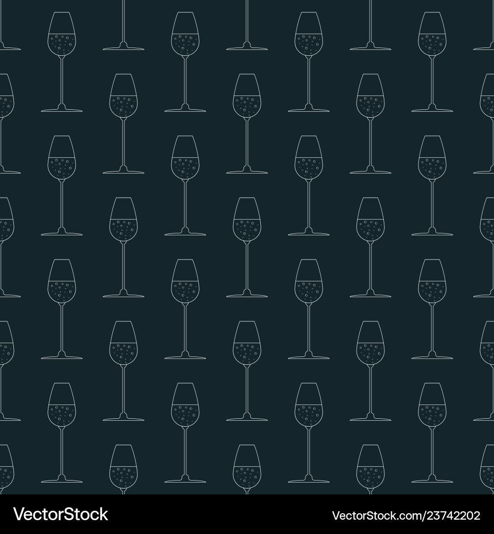 Champagne Toast Pattern - Seamless Vector Image