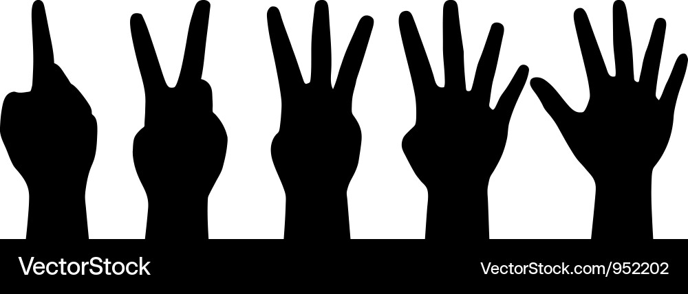 Counting Hands with Number Five Vector Image
