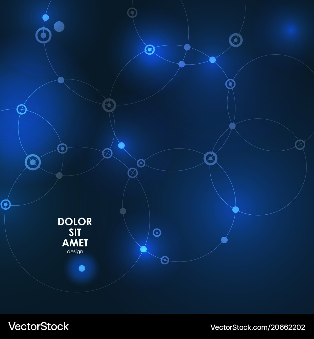 Digital glow effect lines circle connect vector image