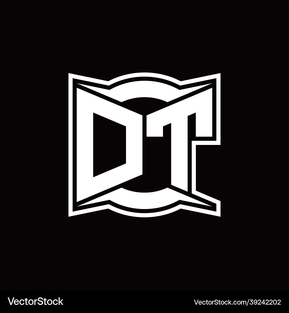 Dt logo monogram with abstract shape design Dt logo monogram with abstract shape design Vector Image