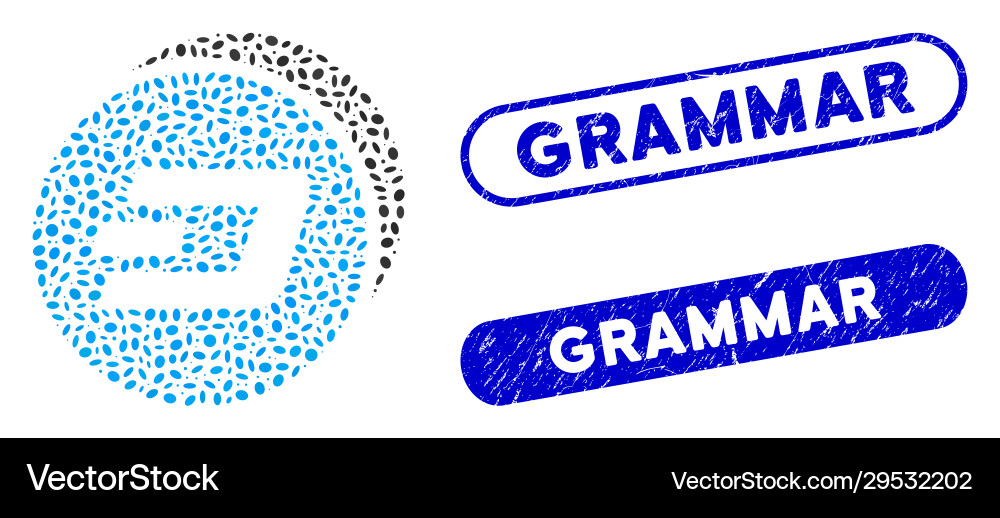 Ellipse mosaic dash coins with textured grammar Ellipse mosaic dash coins with textured grammar vector image