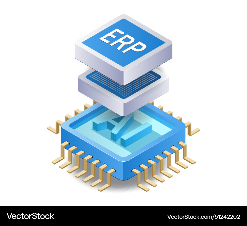 Erp with artificial intelligence technology Erp with artificial intelligence technology vector image