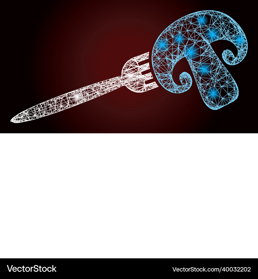 Flare net mesh champignon fork with lightspots Vector Image