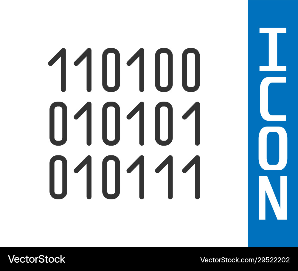 Grey binary code icon isolated on white background Grey binary code icon isolated on white background vector image