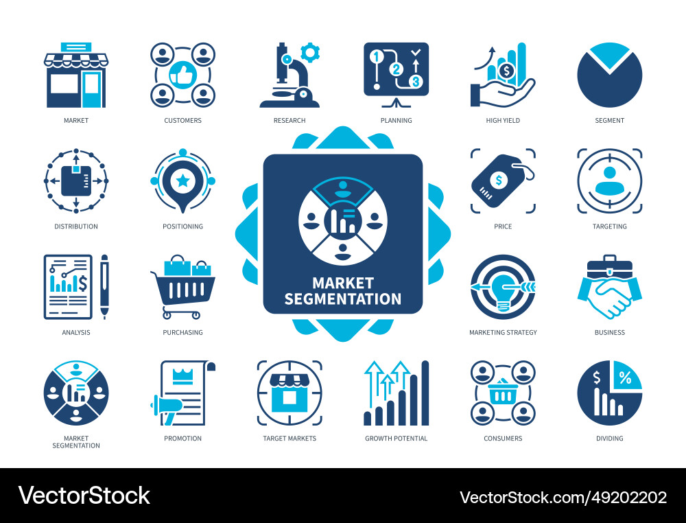 Market Segmentation Icon Set vector image