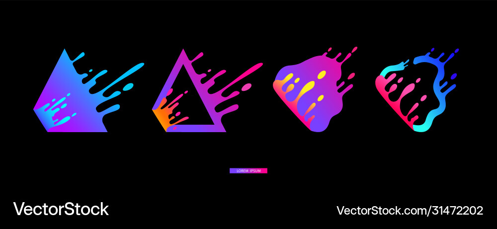 Modern geometric triangle set with gradient paint Modern geometric triangle set with gradient paint vector image