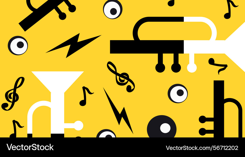 Modern music instruments composition background Modern music instruments composition background Vector Image