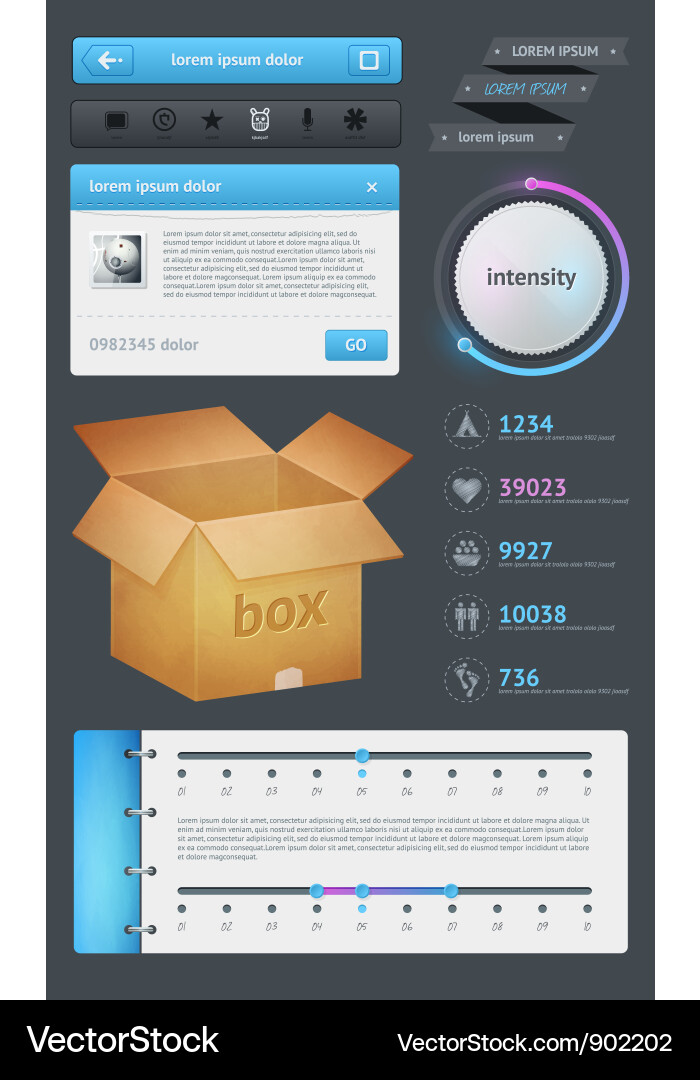 Modern UI Elements - Buttons & Menus vector image