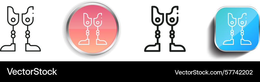 Prothesis icon thin linear regular and button Prothesis icon thin linear regular and button vector image