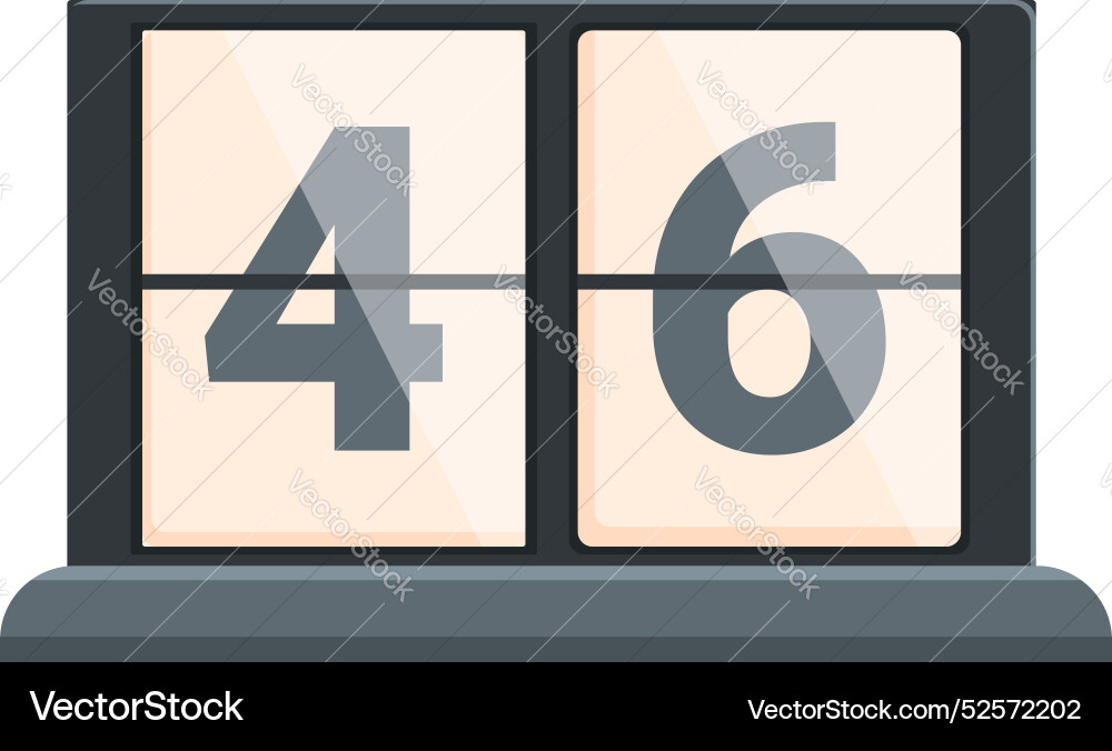 Retro flip clock showing number 46 isolated Vector Image