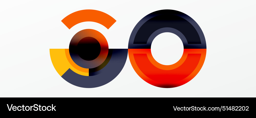 Round elements and circles geometric minimal Round elements and circles geometric minimal vector image