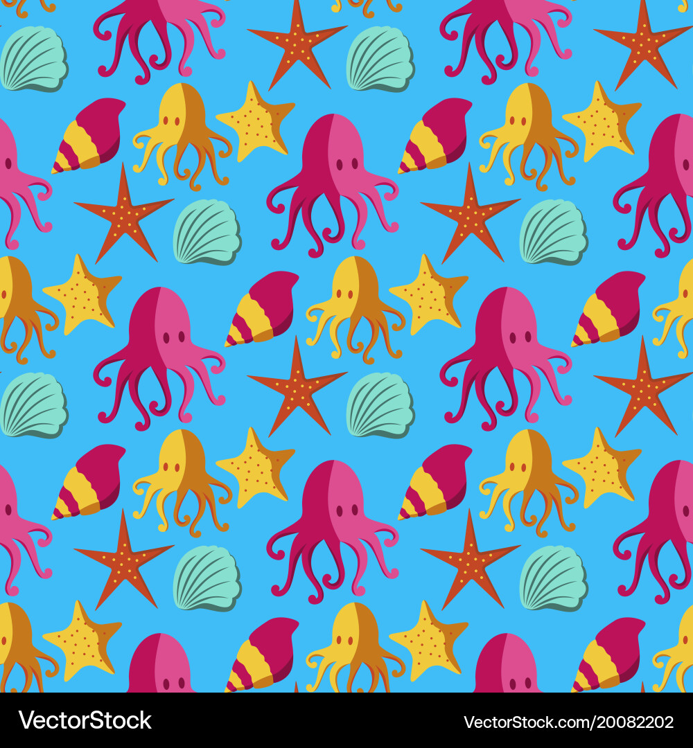 Seamless patterns with nautical elements wave Vector Image