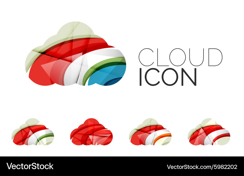 Set of abstract cloud computing icons business Vector Image
