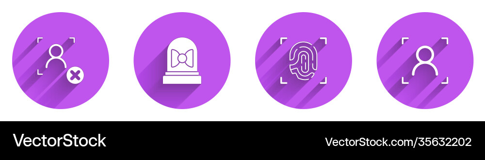 Set rejection face recognition motion sensor vector image