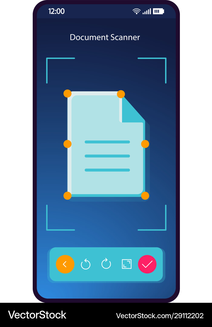 Smartphone Document Scanner App Interface vector image