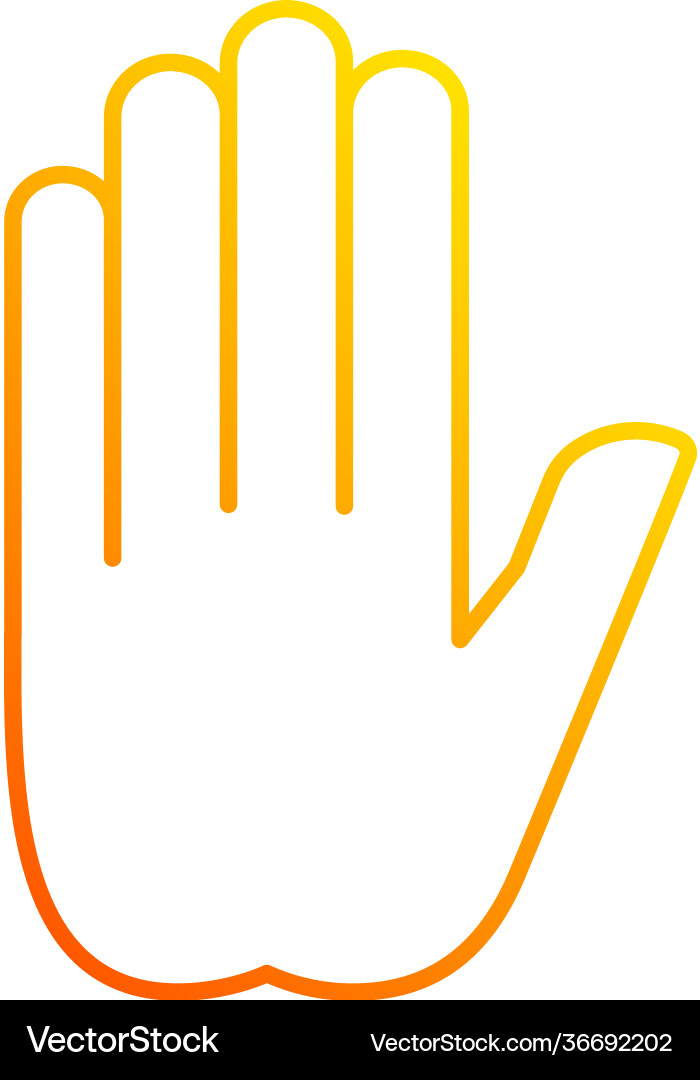 Stop gesture gradient linear icon vector image