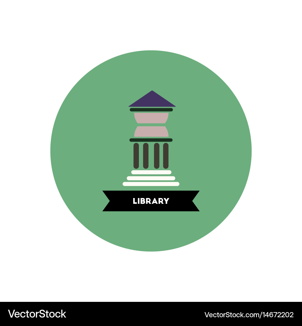Stylish icon in color circle building university Vector Image