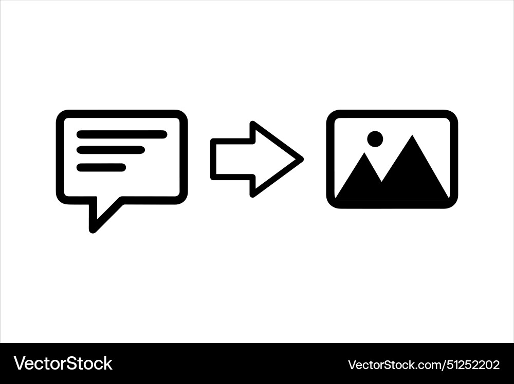 Text to image generative ai model flat icon Text to image generative ai model flat icon vector image